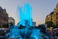 fountain in the middle of victory square - piata victoriei - in romanian timisoara is a popular meeting spot for locals