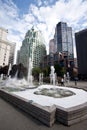 Fountain and Modern Buildings Vancouver Royalty Free Stock Photo