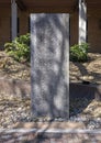 `Fountain Monolith` by Jesus Moroles located in the Denton City Offices Courtyard. Royalty Free Stock Photo