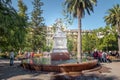 Fountain and monument to American Liberty at Plaza de Armas Square - Santiago, Chile