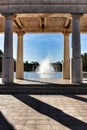 Fountain with monumental pillars in a Valencia garden