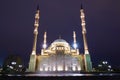 Fountain and mosque `Heart of Chechnya`. Grozny