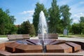 Fountain Muraveva close up of a sunny summer day. The Resort of Staraya Russa