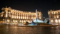 The Fountain of the Naiads and the Republic square in Rome at night Royalty Free Stock Photo