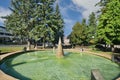 Fountain in Namestie Andreja Hlinku square  in Zlate Moravce town Royalty Free Stock Photo