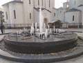 Fountain in Lesnaya street. Moscow, Russia Royalty Free Stock Photo