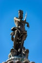 Fountain of Neptune - Bronze statue in the Cathedral square Trento Italy Royalty Free Stock Photo