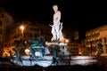 Fountain of Neptune in Florence, Italy at night Royalty Free Stock Photo