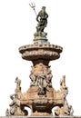 Fountain of Neptune isolated on white Background - Trento Italy Royalty Free Stock Photo