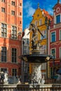 Fountain of Neptune on Long Market Street, Gdansk Royalty Free Stock Photo