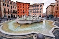 The fountain of Neptune on Navona square in Rome, Italy. Royalty Free Stock Photo