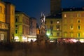 Fountain of Neptune, Night view, Bologna, Italy Royalty Free Stock Photo