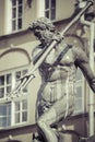 Fountain of the Neptune in old town of Gdansk, Poland Royalty Free Stock Photo