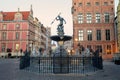 Fountain of the Neptune in old town of Gdansk, Poland Royalty Free Stock Photo