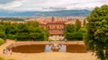 Fountain of Neptune and Palazzo Pitti in Boboli Gardens, Florence, Italy Royalty Free Stock Photo