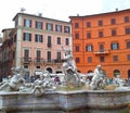 Fountain of Neptune at Piazza Navona. This fountain from 1576 depicts the god Neptune. Rome, Italy Royalty Free Stock Photo