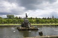 Fountain Neptune before the storm. Petrodvorets