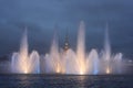 Fountain on the Neva River Royalty Free Stock Photo