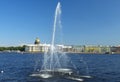 Fountain on the Neva River, Saint Petersburg, Russia Royalty Free Stock Photo