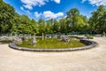 Fountain at the New Palace, Neues Schloss in the park of historical Hermitage Eremitage at Bayreuth, Bavaria, Germany Royalty Free Stock Photo