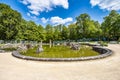 Fountain at the New Palace, Neues Schloss in the park of historical Hermitage Eremitage at Bayreuth, Bavaria, Germany Royalty Free Stock Photo