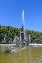 Fountain next to castle Herrenchiemsee on the island Herreninsel at lake Chiemsee