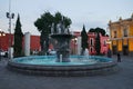 Fountain next to Teatro Principal, Puebla, Mexico