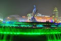 Fountain with night lights Royalty Free Stock Photo