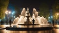 Fountain night people photographer silhouettes