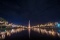 Fountain at night in Suan Luang Rama 9 Park in Bangkok Royalty Free Stock Photo