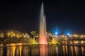 Fountain at night in Suan Luang Rama 9 Park in Bangkok Royalty Free Stock Photo