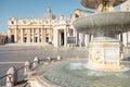 Fountain North on saint Peter's square in Vatican Royalty Free Stock Photo