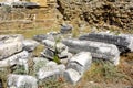 Fountain Nymphaeum in Side. Turkey. Manavgat. Alania. Monumental Fountain. Nymphaeum. Ancient ruins Royalty Free Stock Photo