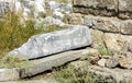 Fountain Nymphaeum in Side. Turkey. Manavgat. Alania. Monumental Fountain. Nymphaeum. Ancient ruins Royalty Free Stock Photo