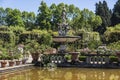 The fountain Ocean with statue of Neptune in Boboli garden, Florence, Royalty Free Stock Photo