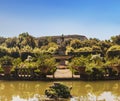 The fountain Ocean with statue of Neptune in Boboli garden, Florence, Royalty Free Stock Photo