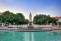 Fountain outside University of Texas Tower, Austin, Texas Royalty Free Stock Photo