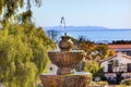 Fountain Pacific Ocean Mission Santa Barbara California Royalty Free Stock Photo