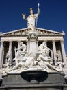 Fountain of Palace Athens in Vienna in front of austrian parliament building Royalty Free Stock Photo