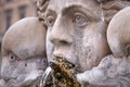 Fountain at Pantheon in Rome, Italy. Closeup, detail Royalty Free Stock Photo