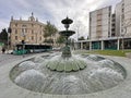 Fountain on Paris Square in front of Terra Sancta College in Jerusalem Royalty Free Stock Photo