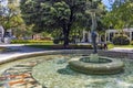 Fountain and park in the center of the town of Hisarya, Bulgaria Royalty Free Stock Photo