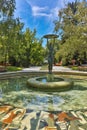 Fountain and park in the center of the town of Hisarya, Bulgaria Royalty Free Stock Photo