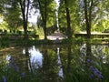 Fountain with park at Feldli Cemetery in Saint Gallen Brunnen mit Park auf dem Friedhof Feldli in Sankt Gallen, St. Gallen