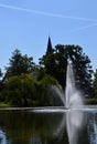 Fountain in the Park French Garden in the Old Town of Celle, Lower Saxony Royalty Free Stock Photo