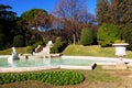 Fountain in Park of Pedralbes Royal Palace. Barcelona Royalty Free Stock Photo