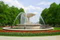 Fountain in park, Warsaw, Poland Royalty Free Stock Photo