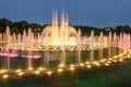 Fountain park water colored night lights Royalty Free Stock Photo