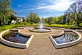 Fountain and park in Zagreb Royalty Free Stock Photo