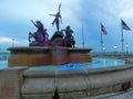 Fountain Paseo de la Princesa in old San Juan, Puerto Rico. Royalty Free Stock Photo